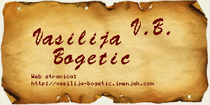 Vasilija Bogetić vizit kartica
